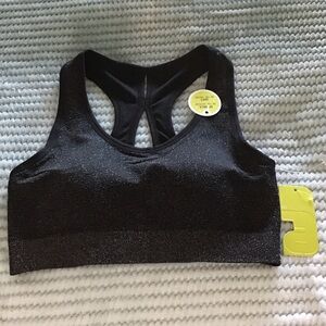 Shimmering Black Sports Bra Size M NWT
